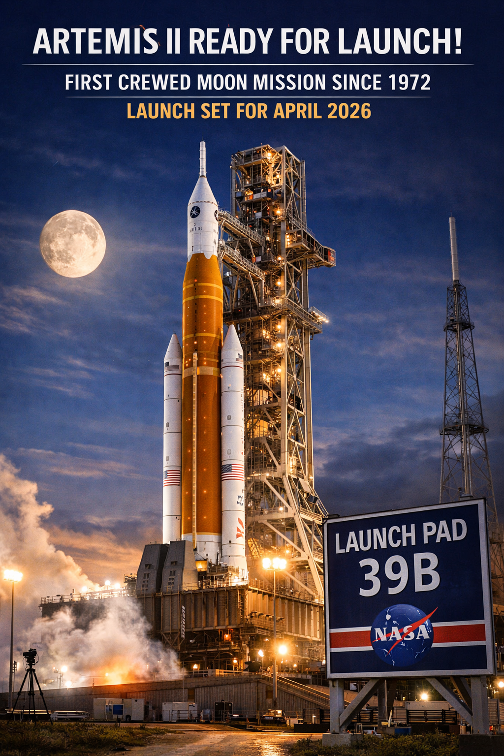 NASA's Artemis II Rocket Reaches Launch Pad 39B — First Crewed Moon Mission Since 1972 Set for April 2026