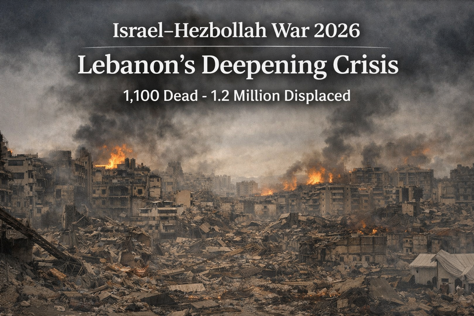 Israel-Hezbollah War 2026: Lebanon's Deepening Crisis, 1,100 Dead and 1.2 Million Displace