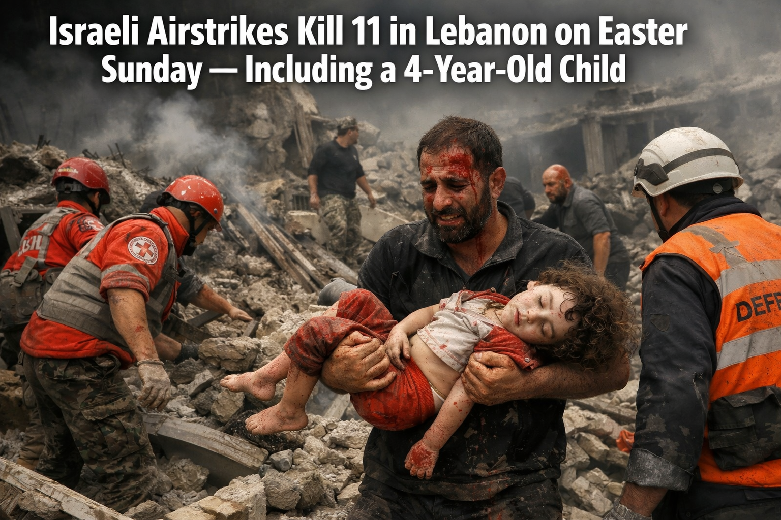 Israeli Airstrikes Kill 11 in Lebanon on Easter Sunday — Including a 4-Year-Old Child