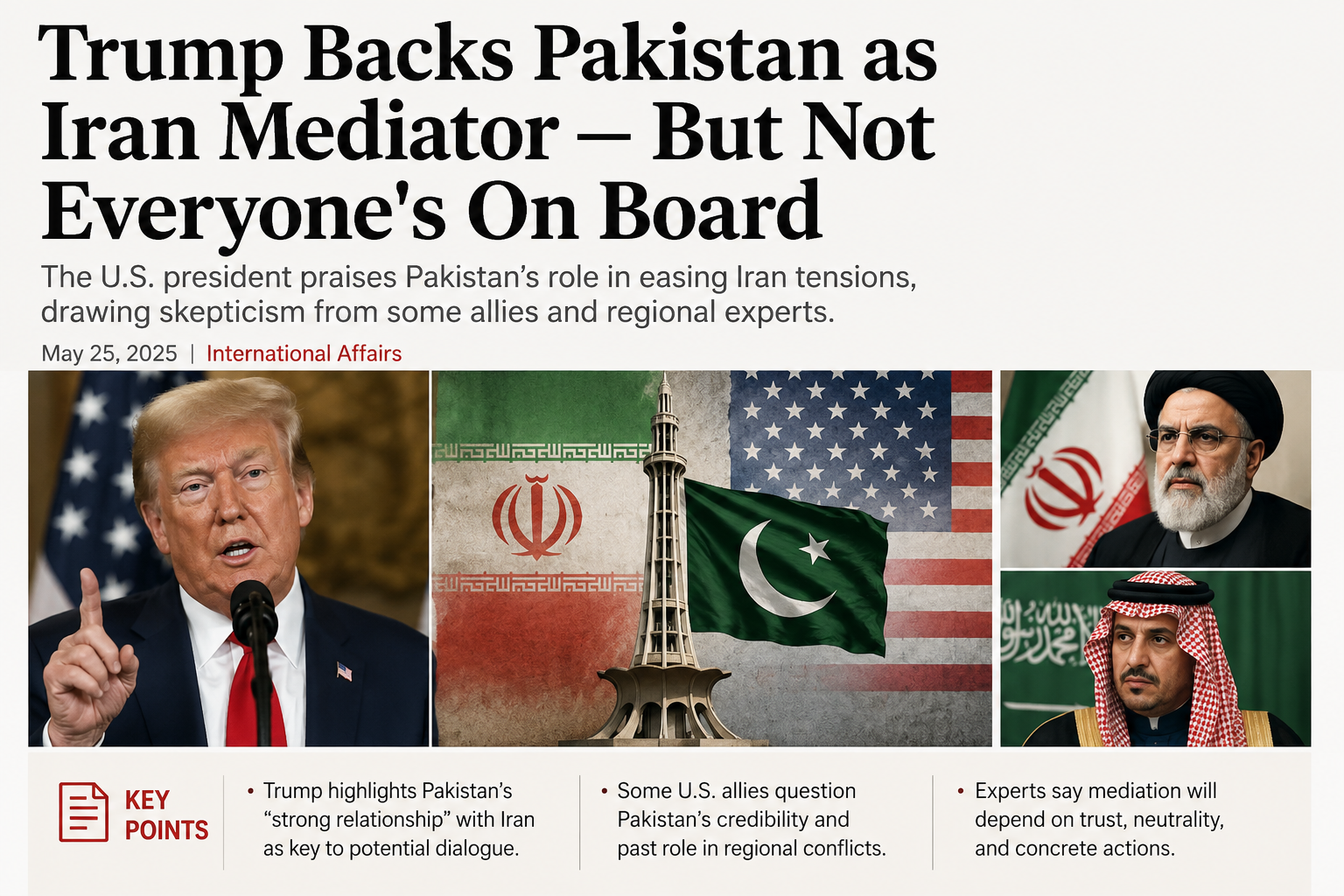 Trump Backs Pakistan as Iran Mediator — But Not Everyone's On Board