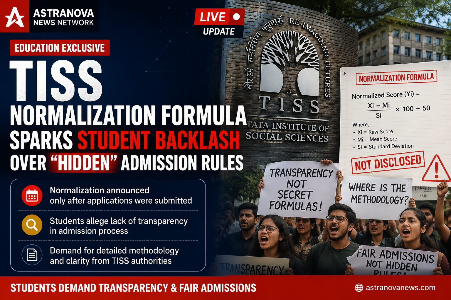 TISS Normalization Formula Sparks Student Backlash Over “Hidden” Admission Rules